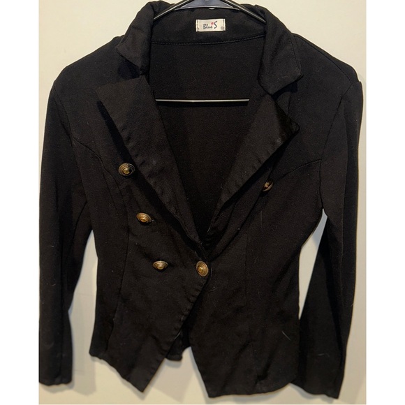 Blue S Black & Gold Buttoned Blazer Jacket - Picture 3 of 14